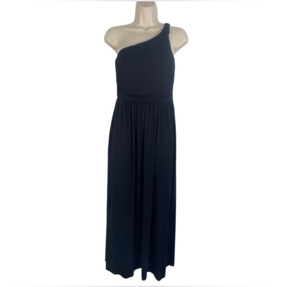 Soma One Shoulder Black Maxi Dress Small NWT - Picture 1 of 9